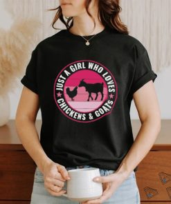 Just A Girl Who Loves Chickens And Goats Farmer Stars Vintage T Shirt