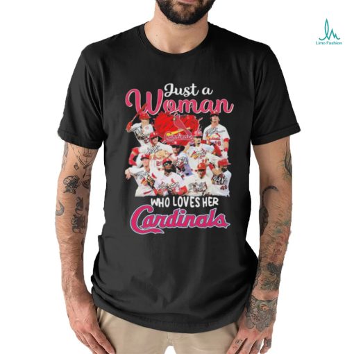 Just A Woman Who Loves Her St Louis Cardinals Signature Shirt