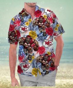 Kansas City Chiefs America Flag Tropical Floral Aloha Hawaiian Shirt