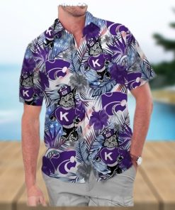 Kansas State Wildcats America Flag Tropical Floral Aloha Hawaiian Shirt