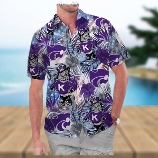 Kansas State Wildcats America Flag Tropical Floral Aloha Hawaiian Shirt