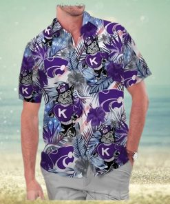 Kansas State Wildcats America Flag Tropical Floral Aloha Hawaiian Shirt