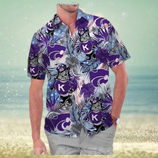 Kansas State Wildcats America Flag Tropical Floral Aloha Hawaiian Shirt