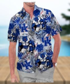 Kentucky Wildcats America Flag Tropical Floral Aloha Hawaiian Shirt