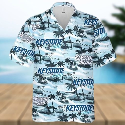 Keystone Light Beer Hawaiian Sea Island Pattern Hawaiian Shirt