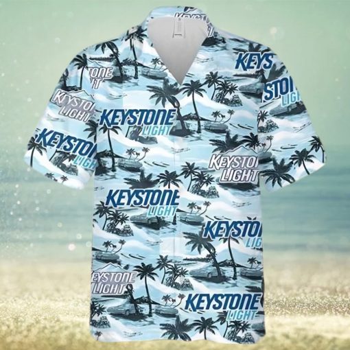 Keystone Light Beer Hawaiian Sea Island Pattern Hawaiian Shirt