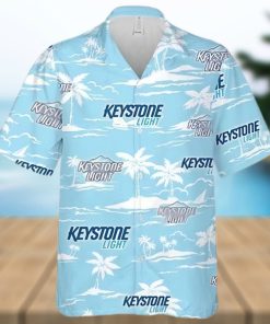 Keystone Light Beer Island Palm Leaves Hawaiian Shirt