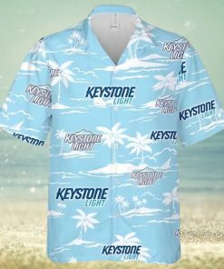 Keystone Light Beer Island Palm Leaves Hawaiian Shirt