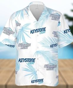 Keystone Light Beer Palm Leaves Pattern Hawaiian Shirt