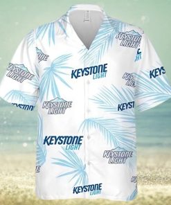 Keystone Light Beer Palm Leaves Pattern Hawaiian Shirt