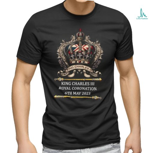 King charles III royal coronation 6th may 2023 crown us flag T Shirt