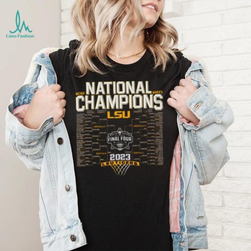 LSU Tigers Blue 84 2023 NCAA Women’s Basketball National Champions Bracket Shirt