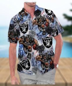 Las Vegas Raiders America Flag Tropical Floral Aloha Hawaiian Shirt