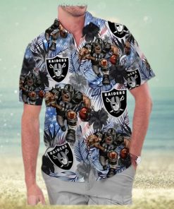 Las Vegas Raiders America Flag Tropical Floral Aloha Hawaiian Shirt