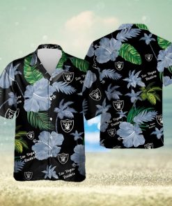 Las Vegas Raiders Nfl Color Hibiscus Button Up Hawaiian Shirt