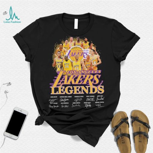 Los Angeles Lakers Legends Teams Kobe Bryant Kareem About Jabbar Shaquille O’neal Signature Shirt