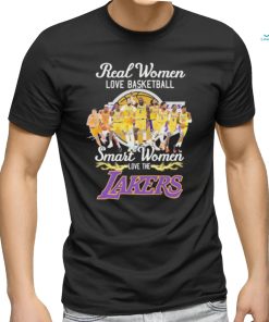 Los Angeles Lakers real Women love basketball smart Women love the Lakers signatures shirt