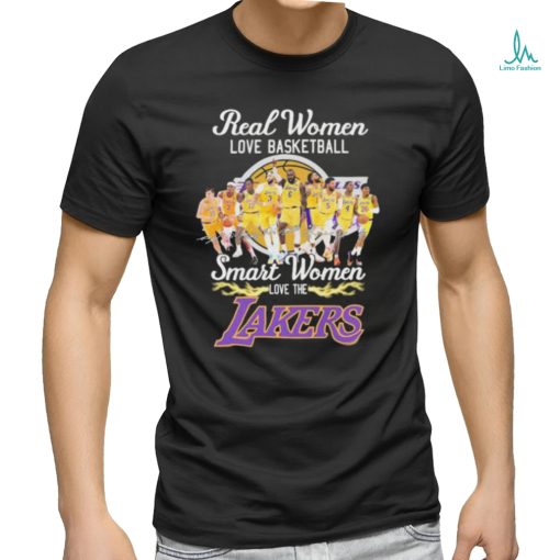 Los Angeles Lakers real Women love basketball smart Women love the Lakers signatures shirt