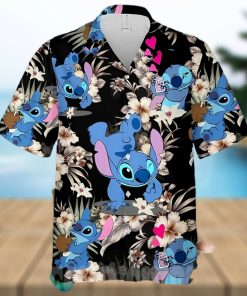 Lovely Stitch Disney Cartoon Graphics Hibiscus All Over Print Hawaiian Shirt