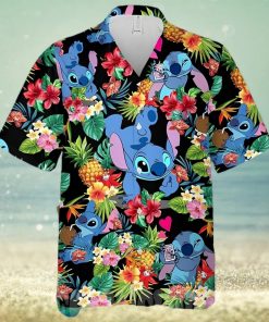 Lovely Stitch Disney Cartoon Graphics Pineapple All Over Print Hawaiian Shirt