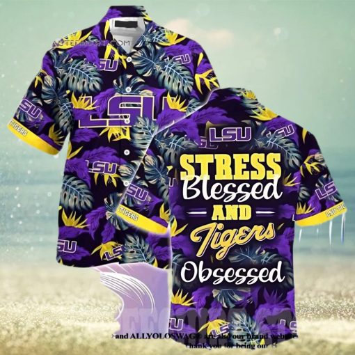 Lsu Tigers Stress Blessed Obsessed Summer Beach Hawaiian Shirt