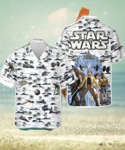 Luke Skywalker Princess Leia Han Solo Chewbacca R2 D2 C 3PO Star Wars All Over Print Hawaiian Shirt