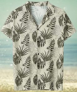 MFCHY Hawaiian Shirt Summer Men Casual Shirt Leaves Printed Short Sleeve Tops Button