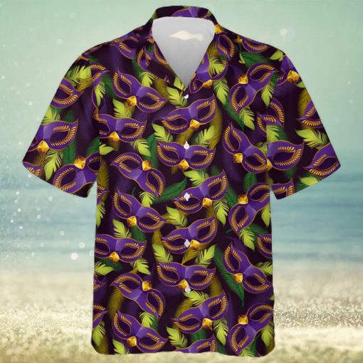 Mardi Gras Mask Hawaiian Shirt Aloha Mardi Gras Party Costume Beach Unisex Shirt