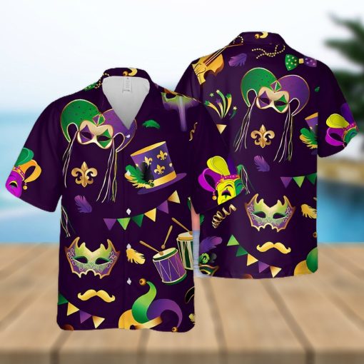 Mardi Gras Mask Unisex Hawaiian Shirt