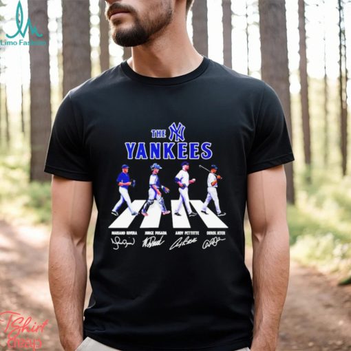 Mariano Rivera Jorge Posada Andy Pettitte And Derek Jeter The New York Yankees Abbey Road Signature Shirt