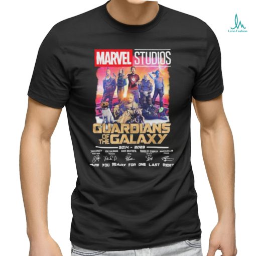 Marvel Studios Guardians of the Galaxy 2014 2023 are You ready for one last ride signatures shirt