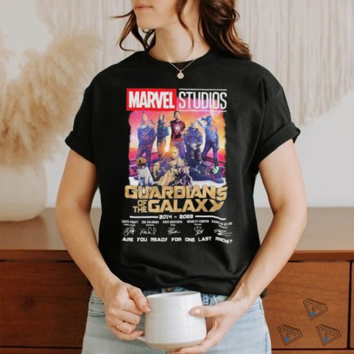 Marvel Studios Guardians of the Galaxy 2014 2023 are You ready for one last ride signatures shirt