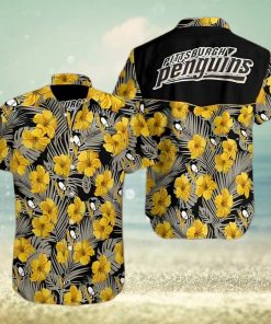 Men Pittsburgh Penguins Hockey Floral Aloha Hawaiian Shirt