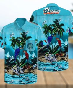 Miami Dolphins Hawaiian Shirt, Tropical Graphic, Tropical Print Shirt