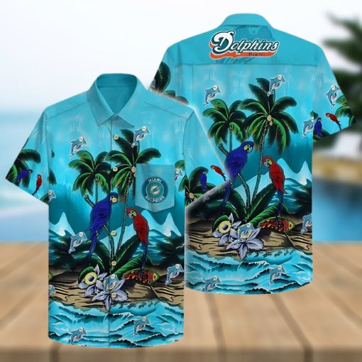 Miami Dolphins Hawaiian Shirt, Tropical Graphic, Tropical Print Shirt