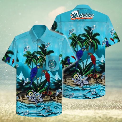 Miami Dolphins Hawaiian Shirt, Tropical Graphic, Tropical Print Shirt