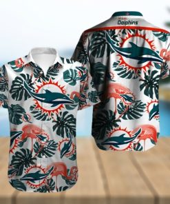 Miami Dolphins Hawaiian Shirt, Tropical Leaves, Cheap Hawaiian Shirt