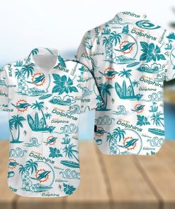 Miami Dolphins Hawaiian Shirt, Tropical Pattern, Tropical Print Shirt