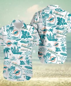 Miami Dolphins Hawaiian Shirt, Tropical Pattern, Tropical Print Shirt