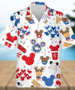 Mickey American Sweets 4th Of July Full Printing Hawaiian Shirt – White