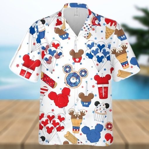 Mickey American Sweets 4th Of July Full Printing Hawaiian Shirt – White