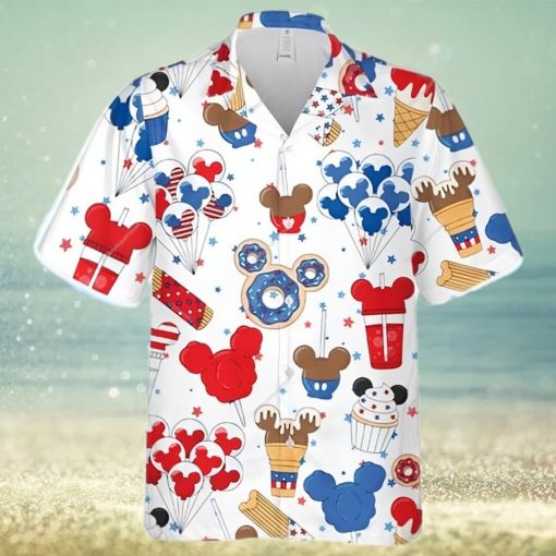 Mickey American Sweets 4th Of July Full Printing Hawaiian Shirt – White