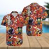 Mickey Mouse 50th Anniversary Glitter Disney Castle Full Printing Combo Hawaiian Shirt And Beach Shorts – Black Red