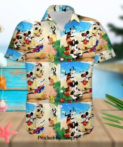 Mickey And Friends In Hawaii Disney Cartoon Graphics Full Printing Hawaiian Shirt