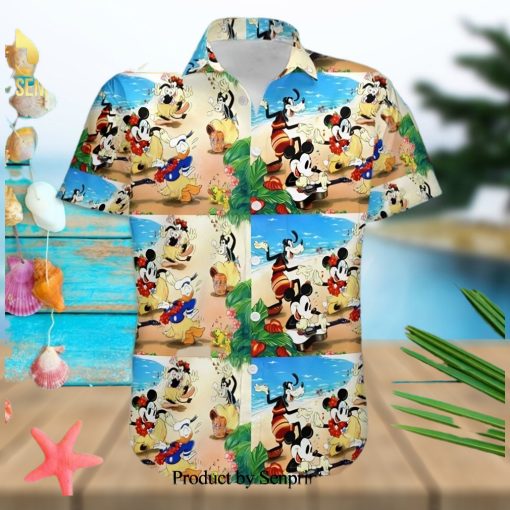 Mickey And Friends In Hawaii Disney Cartoon Graphics Full Printing Hawaiian Shirt