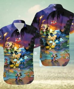 Mickey And Minnie Mouse Sunset Beach Disney Full Printing Hawaiian Shirt