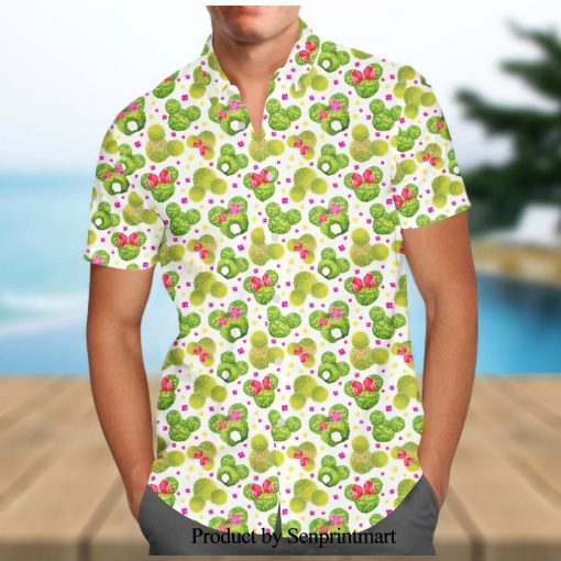 Mickey And Minnie Topiaries Pattern Disney Cartoon Graphics Full Printing Hawaiian Shirt