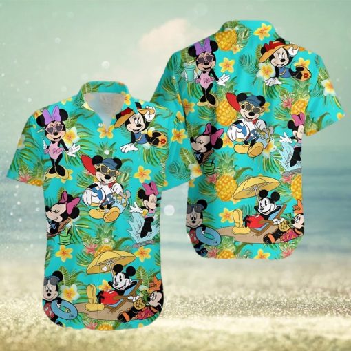 Mickey And Minnie Vacation Disney Cartoon Graphics Full Printing Hawaiian Shirt