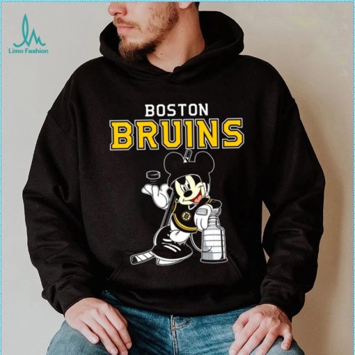 Mickey Boston Bruins With The Stanley Cup Hockey NHL T Shirt