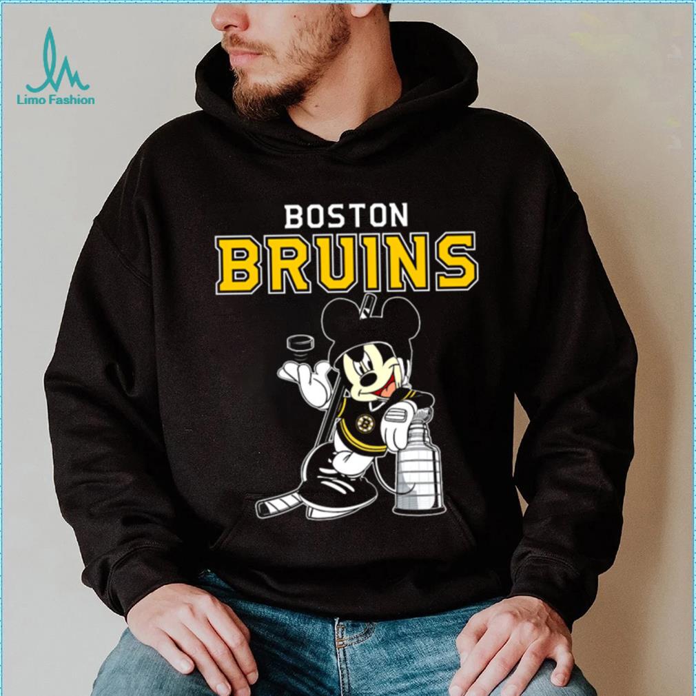 Official mickey Boston Bruins with the stanley cup hockey nhl T-shirt,  hoodie, tank top, sweater and long sleeve t-shirt